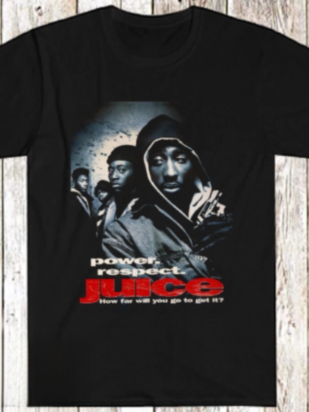 Gildan Black Graphic Tee with Red 'Juice' Print